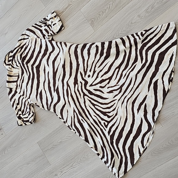 Lauren Ralph Lauren Linen Animal Print Button Front Fit And Flare Dress, Sz 10 - Picture 8 of 16